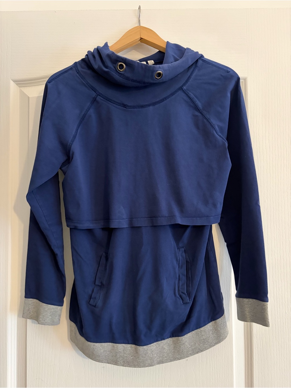 Women's blue maternity hoodie